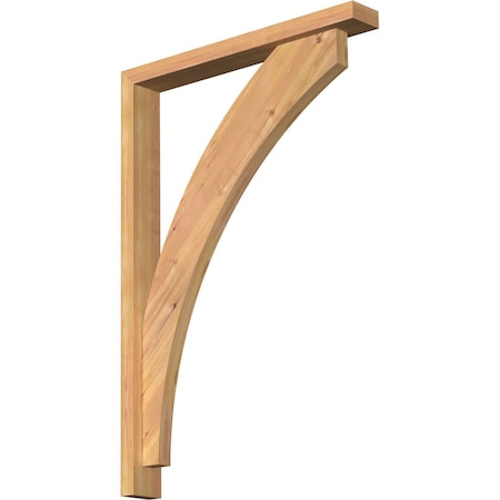 Thorton Block Smooth Bracket W/ Offset Brace, Western Red Cedar, 3 1/2W X 26D X 38H